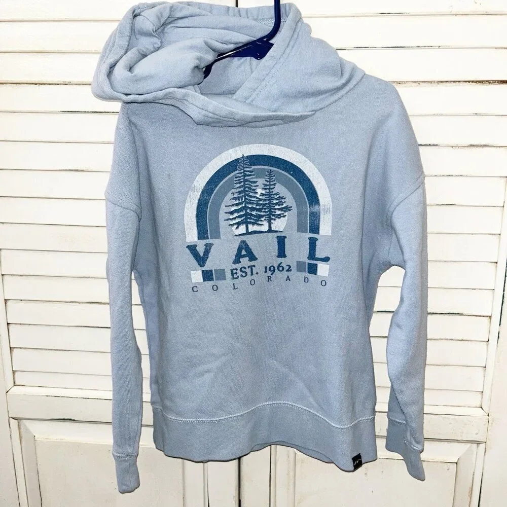 Techstyles Kids Vail Hoodie Graphic Mountains Light Blue fits 6/7
